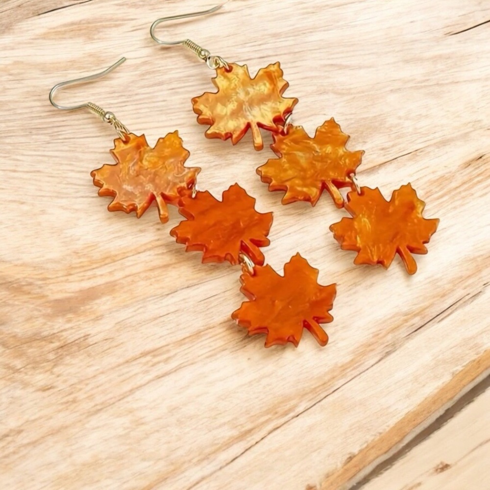 Elegant Autumn Leaf Earrings NWT